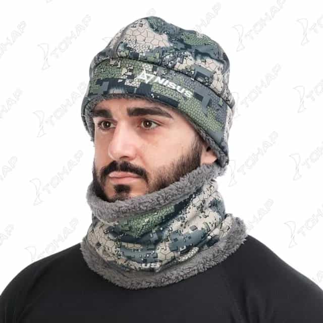 Комплект зимний КОМАНДОР (шапка, снуд), серый спектр, L/XL, NISUS