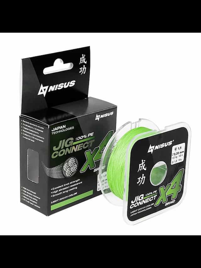Шнур JIG CONNECT X4 PE Light Green 150m #1.5, 0.20mm