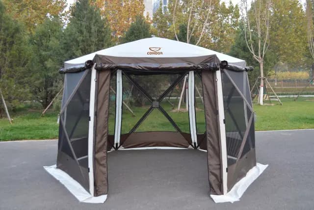 Шатер Condor, ART-2402, 6 сторон, отстёгивающийся пол, размер 365 x 320 x h225, вес 14,0 кг