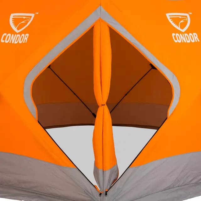 Палатка Куб "CONDOR" зимняя утепленная 6 сторон, 3,6 х 3,2 х 2,2  оранжевый