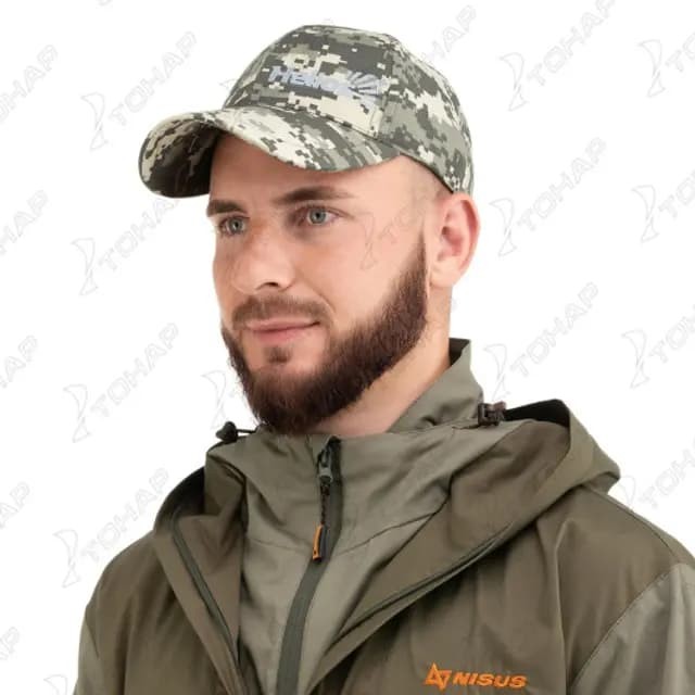 Бейсболка СТОП-КЛЕЩ, цв.Серый пиксель р.XL (H-BC-SK-XL) ТМ Helios