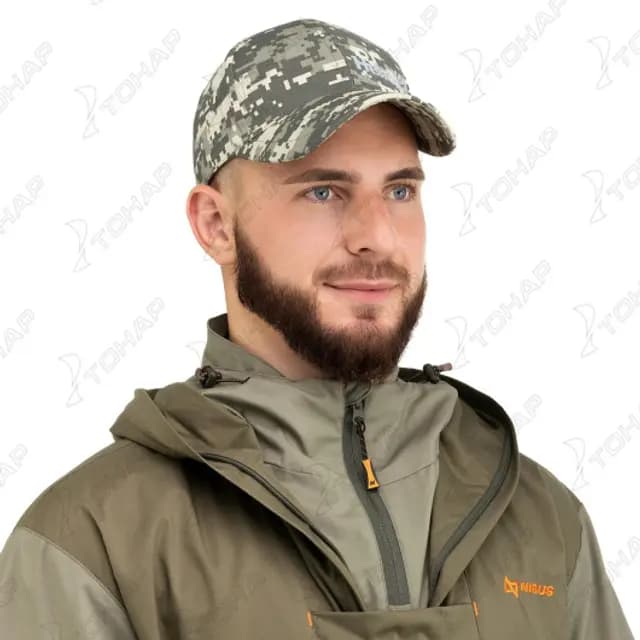 Бейсболка СТОП-КЛЕЩ, цв.Серый пиксель р.XL (H-BC-SK-XL) ТМ Helios