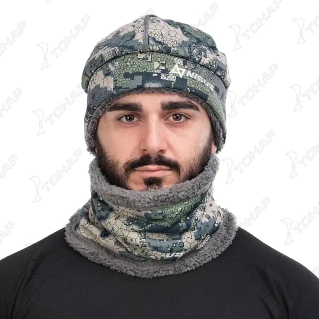 Комплект зимний КОМАНДОР (шапка, снуд), серый спектр, L/XL, NISUS