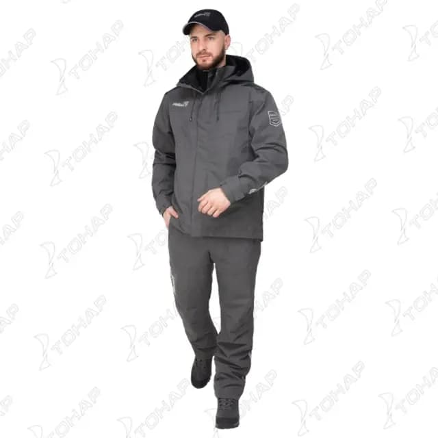 Костюм штормовой БЕРГ ПРО +15С, 15/15К, графит, 52/176 (XL), Helios