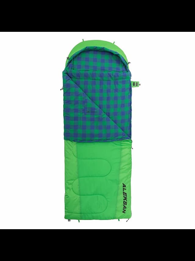 Спальный мешок ALEKSAN Wide 300L, 220x90, левый, зеленый
