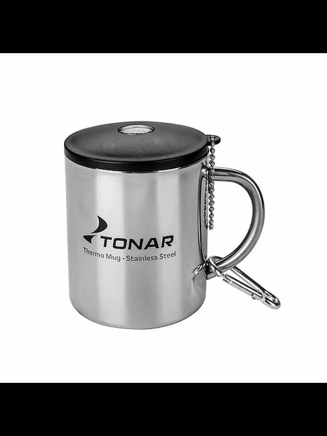 Термокружка 350ML с пластиковой крышкой+карабин