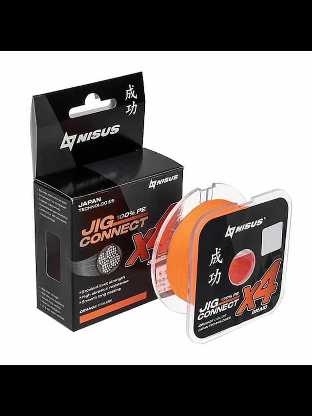 Шнур JIG CONNECT X4 PE Orange 150m #2.0, 0.22mm