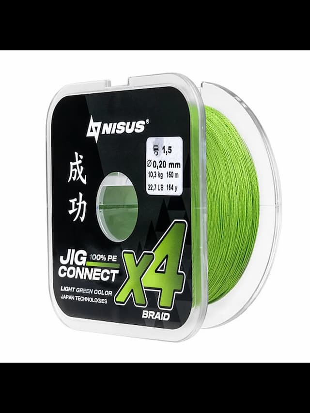 Шнур JIG CONNECT X4 PE Light Green 150m #1.5, 0.20mm