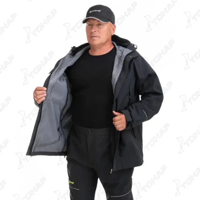 Костюм штормовой ИРТЫШ 3L, 20/20K, черный, 3XL, NISUS