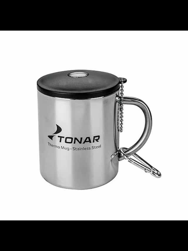 Термокружка 350ML с пластиковой крышкой+карабин