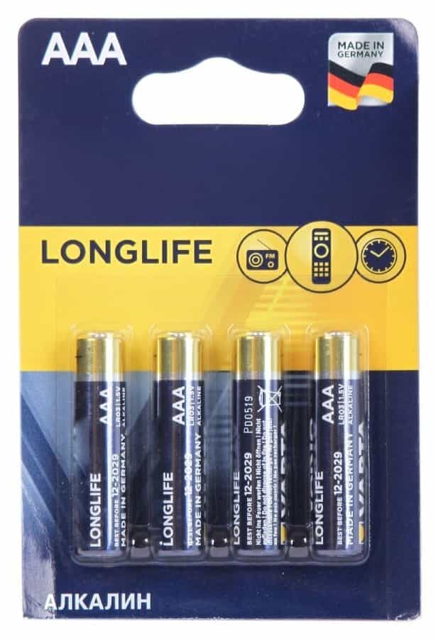 Батарейки Varta 4103 Longlife Extra BL-4+2(60) LR-03