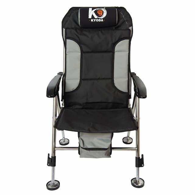 Кресло складное карповое Kyoda 70х50х42/90-100, цвет серый