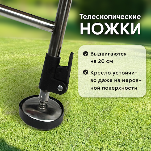 Кресло складное карповое Kyoda 70х50х42/90-110, цвет красный