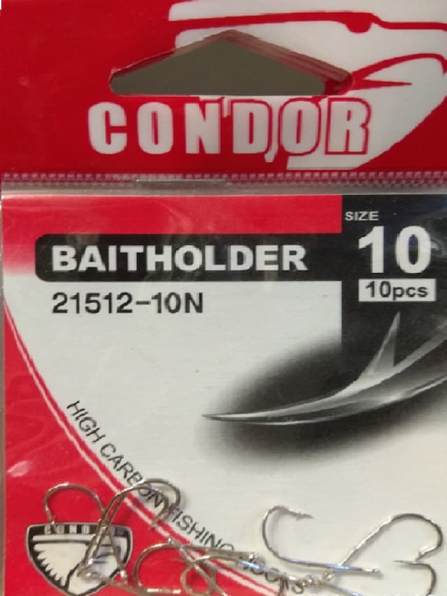 Крючки Condor BAITHOLDER 21512-№1/0N размер №1/0 (10 шт/уп)