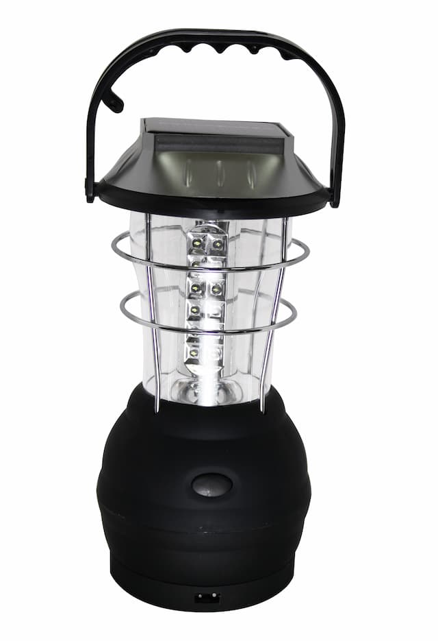 Лампа туристическая LED большая 2 в 1,солнечная батарея, арт 9036