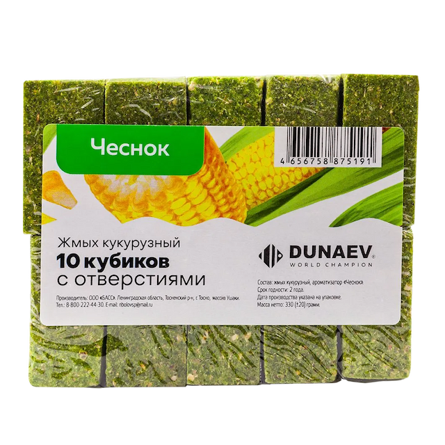 Макуха Дунаев жмых кукурузный с добавкой Чеснок, уп