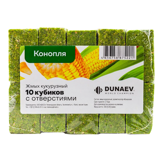 Макуха Дунаев жмых кукурузный с добавкой Конопля, уп
