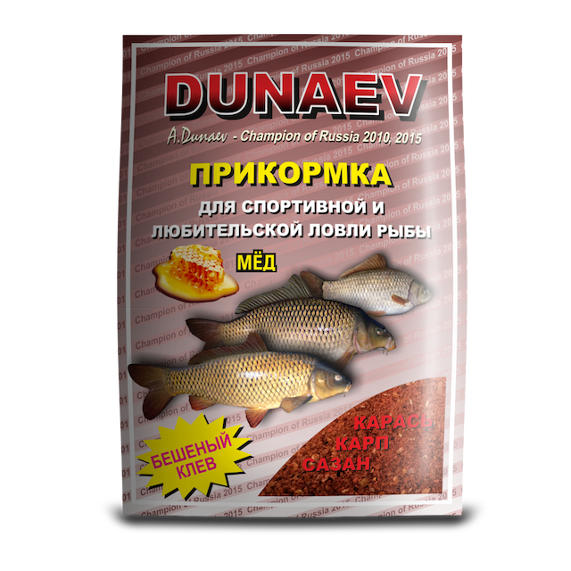 Прикормка "DUNAEV КЛАССИКА" 0,9кг Карп Мед красная