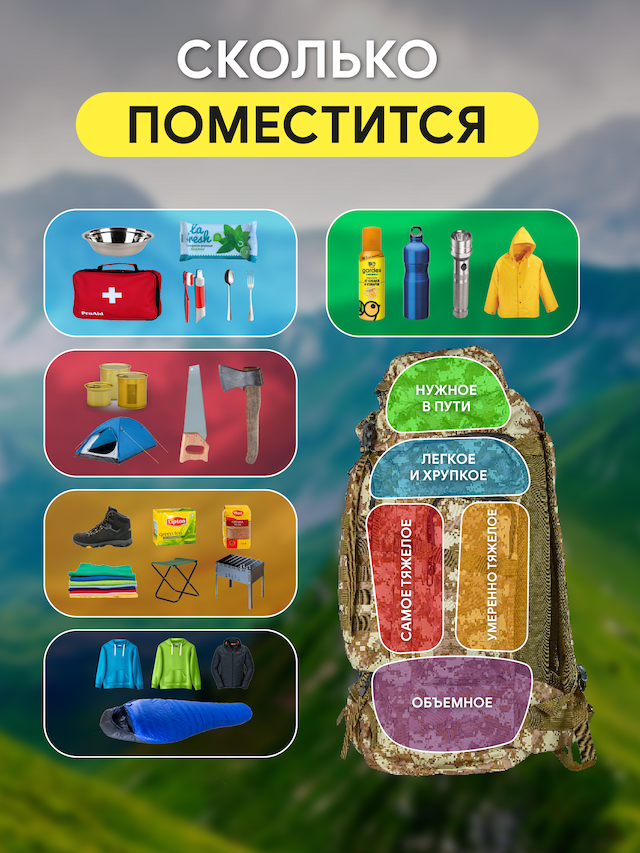 Рюкзак туристический, 80 литров, цвет кмф пустыня 5230-2