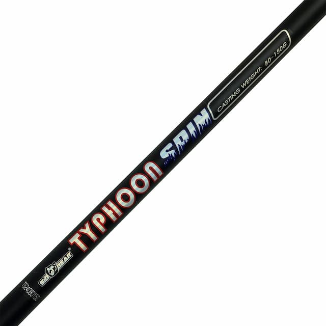 Спиннинг TYPHOON, длина 2,7 м, тест 80-150, carbon, штекер