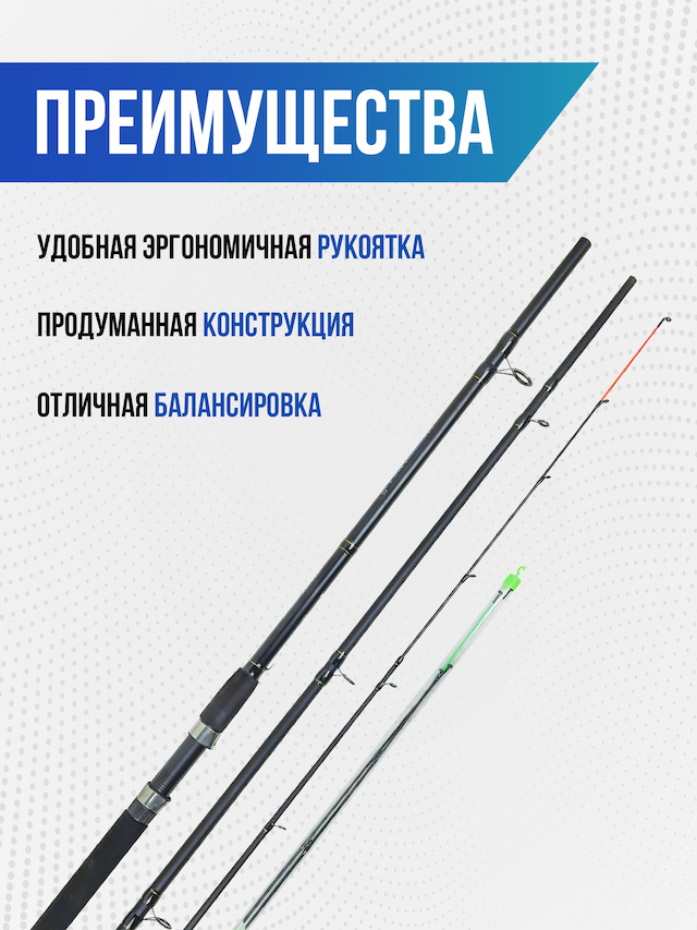 Удилище фидерное Condor Accurate длина 3,30 м, тест 180 гр, carbon, штекер